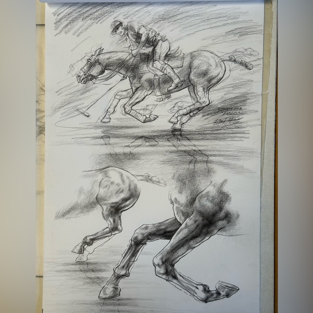 Polo Pony Original Concept Art for a Full Size Statue by Ron Pekar